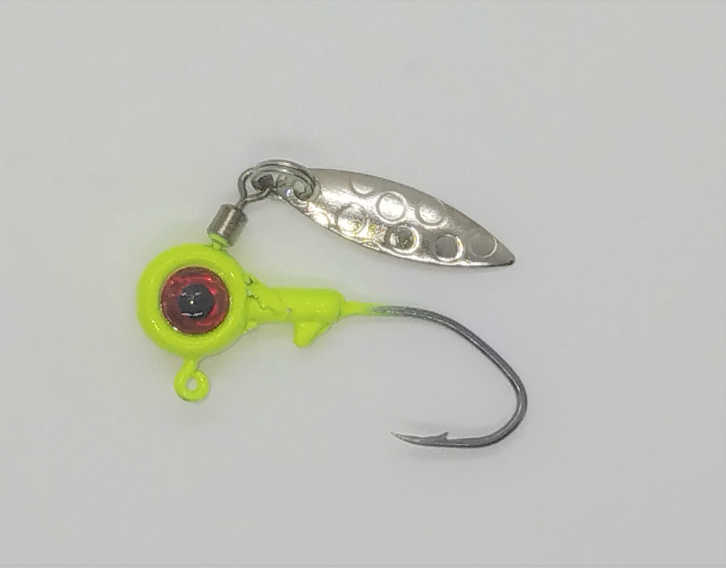 Spinner Jig Head - Yellow Fire Eye With Barbed Hook