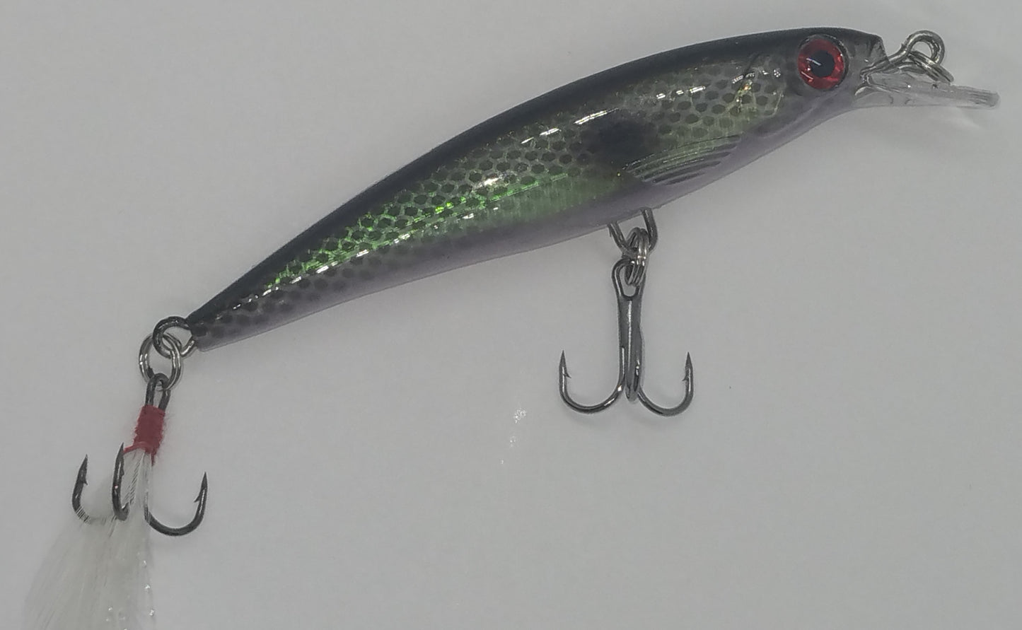Minnow - Smoke With Flash Feather Teaser Tail