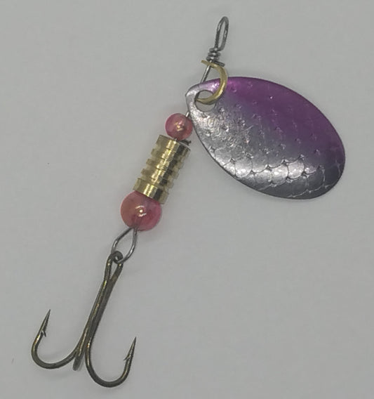 In-Line Spinner -Purple/Silver Patterned