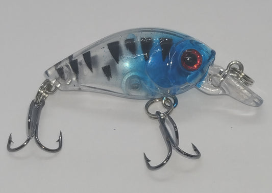 Translucent Crank Bait - Tiger Blue- Red Eyes