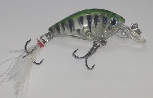 Translucent Crank Bait - Green Tiger With Tail